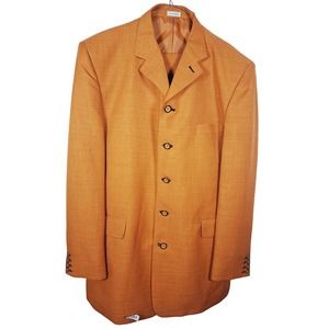 Alberto Celini Hand Tailored 2 Piece Polyester Suit Rust/Orange Big & Tall